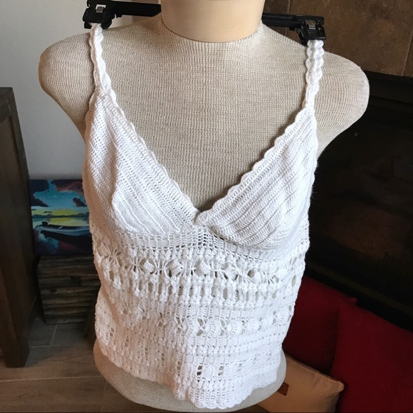 Moda International Tops - MODA International Crochet Top Sz S VS